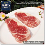 Beef Sirloin AGED BY GOODWINS Australia STEER young cattle (Striploin / New York Strip / Has Luar) frozen brand Harvey/Midfield ROAST SMALL 4-5" +/-1.3 kg/pc (price/kg)